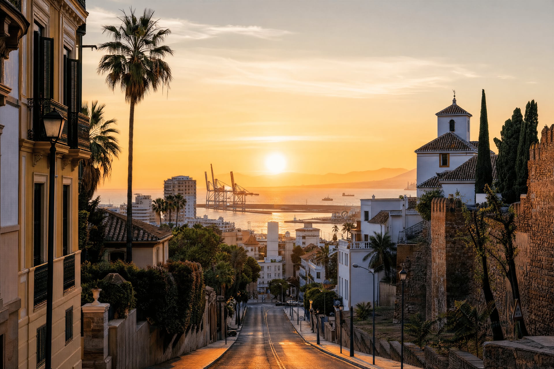 Málaga and the Costa del Sol at golden hour